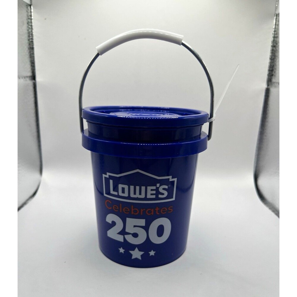 Lowe's Celebrates 250 1 gal Plastic Bucket Blue/White w/ Handle